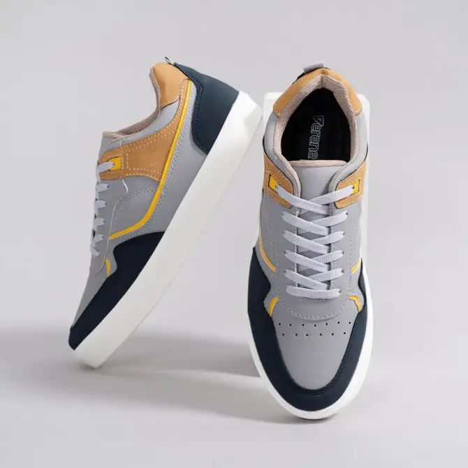 Tenis Derene Casual Multicolor Gris Yellow Line High Quality