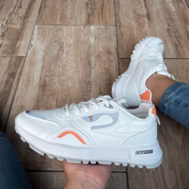 Zapatilla Importada Blanca y Naranja Munbai