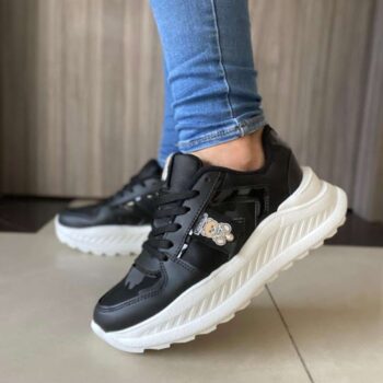 Zapatilla Plataforma Moschino Negra