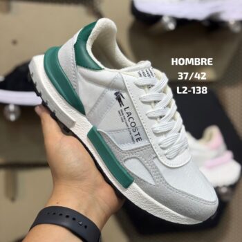 Zapatilla Lacoste Moderna Blanco Gris y Verde