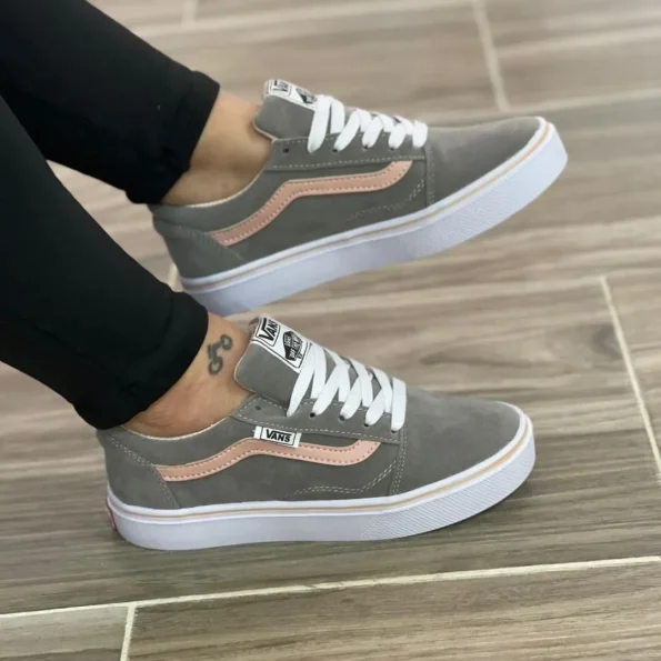 Zapatilla Vans Gris y Rosa