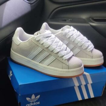 Zapatilla Campus Gris Líneas Blancas