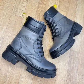 Botin Para Dama Gris-Negra Cordones