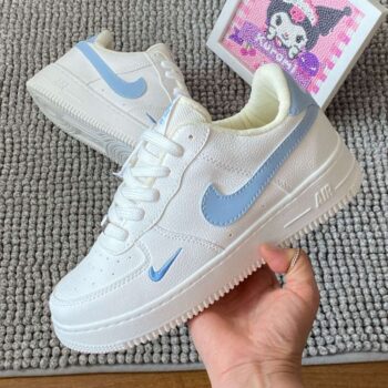 Zapatilla Nike Air Force One Blanco Azul Cielo