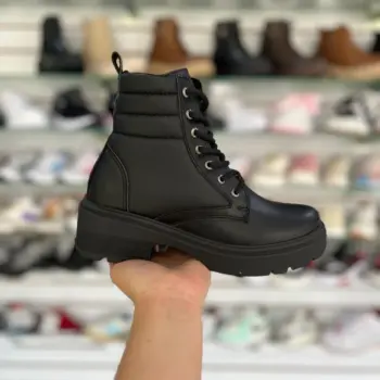 Botin Bajo Para Dama Negro Cordones
