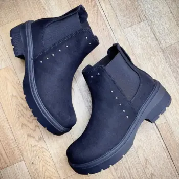 Botin Para Dama Negro con Apliques