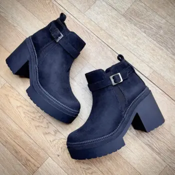 Botin Para Dama Negro con Hebilla Gamusa