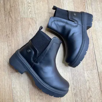 Botin Para Dama Negro Tacon Bajo