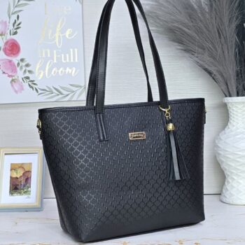 Bolso Elegante Texturizado Negro Rombo