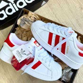 Zapatilla Adidas SuperStar Blanco y Rojo