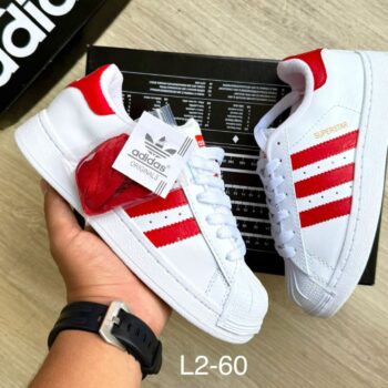 Zapatilla Adidas SuperStar Blanco y Rojo