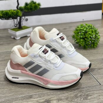 Zapatilla Adidas Super Blanco Rosa y Gris