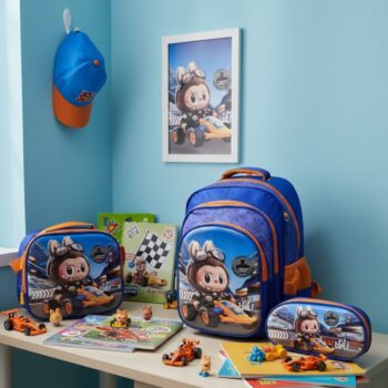 Trio Escolar Morral + Lonchera + Cartuchera Abubu Cars