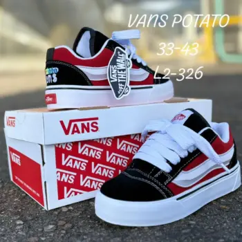 Zapatilla Unisex Vans Potato Negra Blanca y Roja
