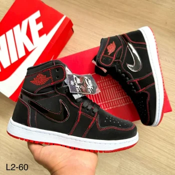 Teni-Bota Jordan Retro 1 Negro y Rojo