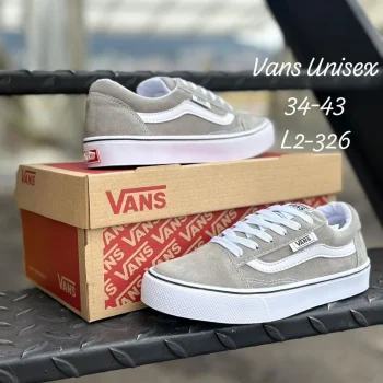 Zapatilla Unisex Vans Tabla Clasica Gris y Blanca