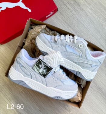 Zapatilla Puma Unisex Gris y Blanco