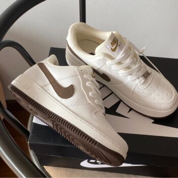 Zapatilla Nike Air Force One Blanco Marron