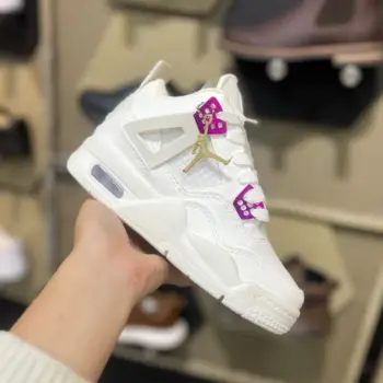 Zapatilla Jordan Unisex Retro 4 Crema-Fucsia