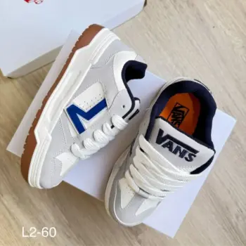 Tenis Vans Plano Blanco y Azul