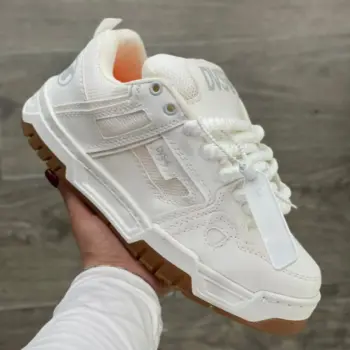Zapatilla Dvs Blanco y Cafe Suela Inyectada