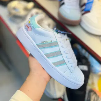 Zapatilla Adidas Superstar Blanco y Verde Ocean
