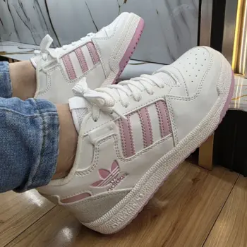 Zapatilla Adidas Forum Blanco Gris y Rosa
