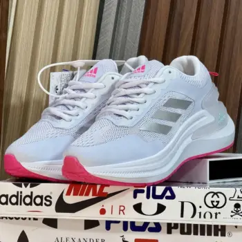 Zapatilla Deportiva Adidas Blanco Gris y Rosa