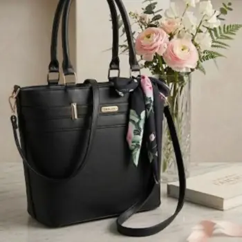 Bolso Dama Pañoleta Manos Libres Negro Liso