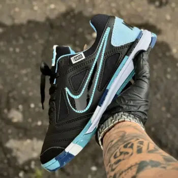 Zapatilla Futsal Negro y Azul