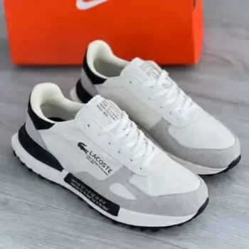 Zapatilla Lacoste Blanco Negro y Gris