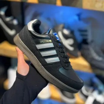 Zapatilla Adidas Samba Negra Lineas Blancas