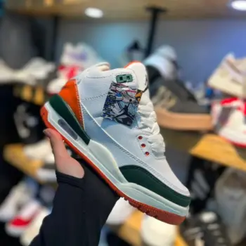 Zapatilla Jordan Blanco Verde y Naranja