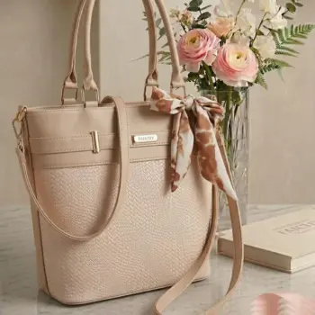 Bolso Dama Pañoleta Manos Libres Cafe y Beige